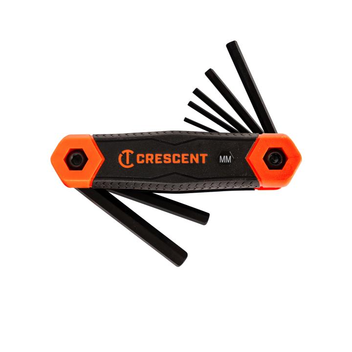 8 Piece Folding Metric Hex Dual Material Key Set