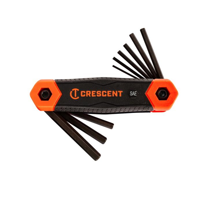 9 Piece Folding SAE Hex Dual Material Key Set