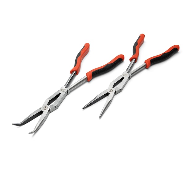 2 Piece X2™ Straight and Bent Long Nose Dual Material Plier Set