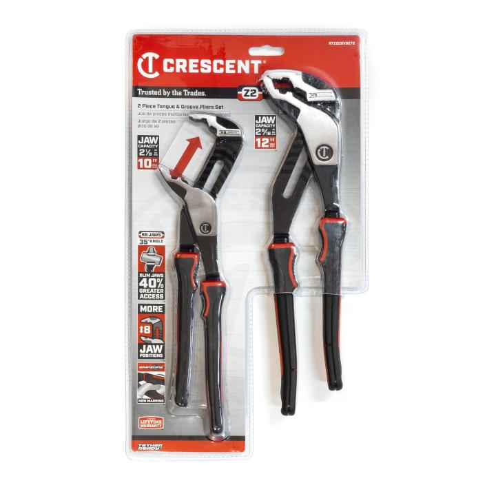 2 Piece Z2™ K9™ Straight Jaw Dual Material Tongue and Groove Plier Set