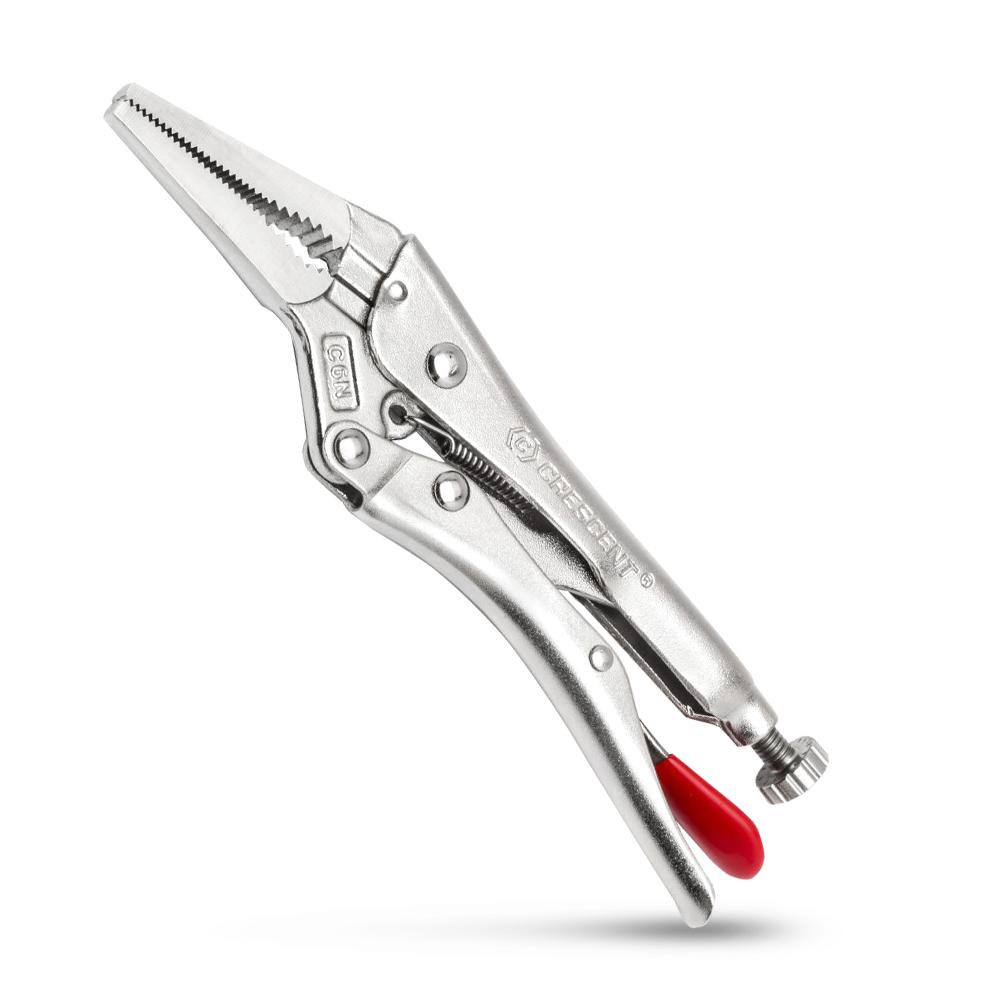 6" Long Nose Locking Pliers with Wire Cutter