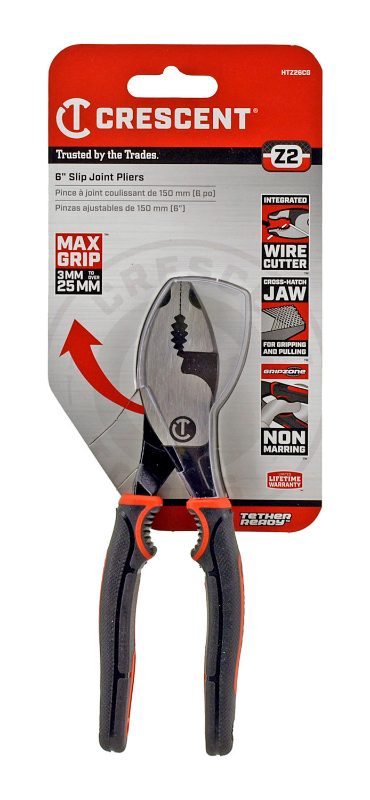6" Z2 Dual Material Slip Joint Pliers