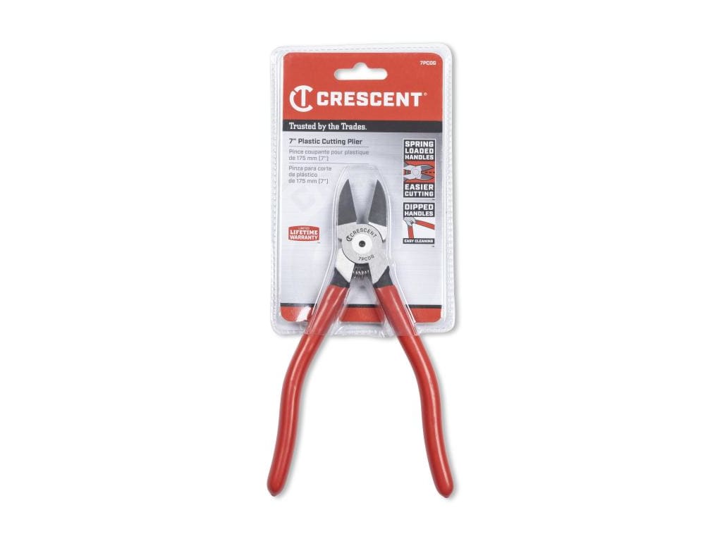 CRESCENT PLIER, 7", PLASTIC CUTTER, HEAVY DUTY