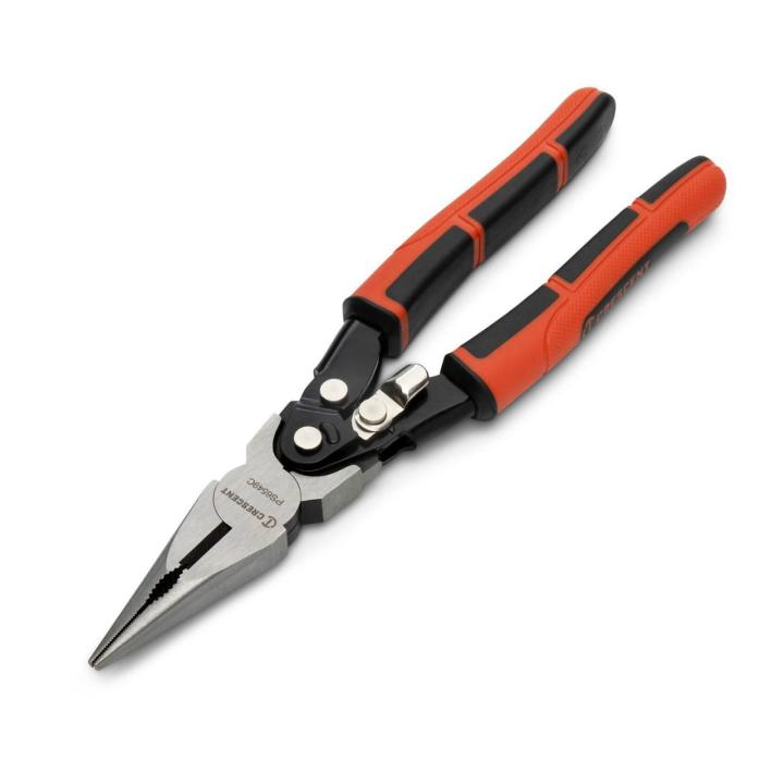 9" Pro Series Dual Material Long Nose Compound Action Cutting Pliers