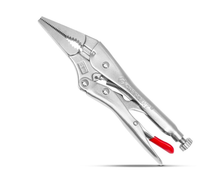 9" Long Nose Locking Pliers with Wire Cutter