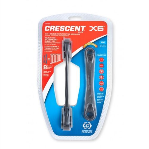 CRESCENT WRENCH SET,2PC,DBL BOX RATCHETING,MM