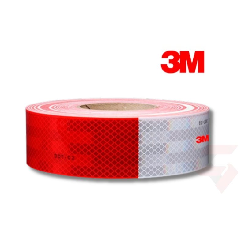 3M™ Diamond Grade™ Conspicuity Markings 983-326, Red/White, NLB Logo, 2 in x 50 yd