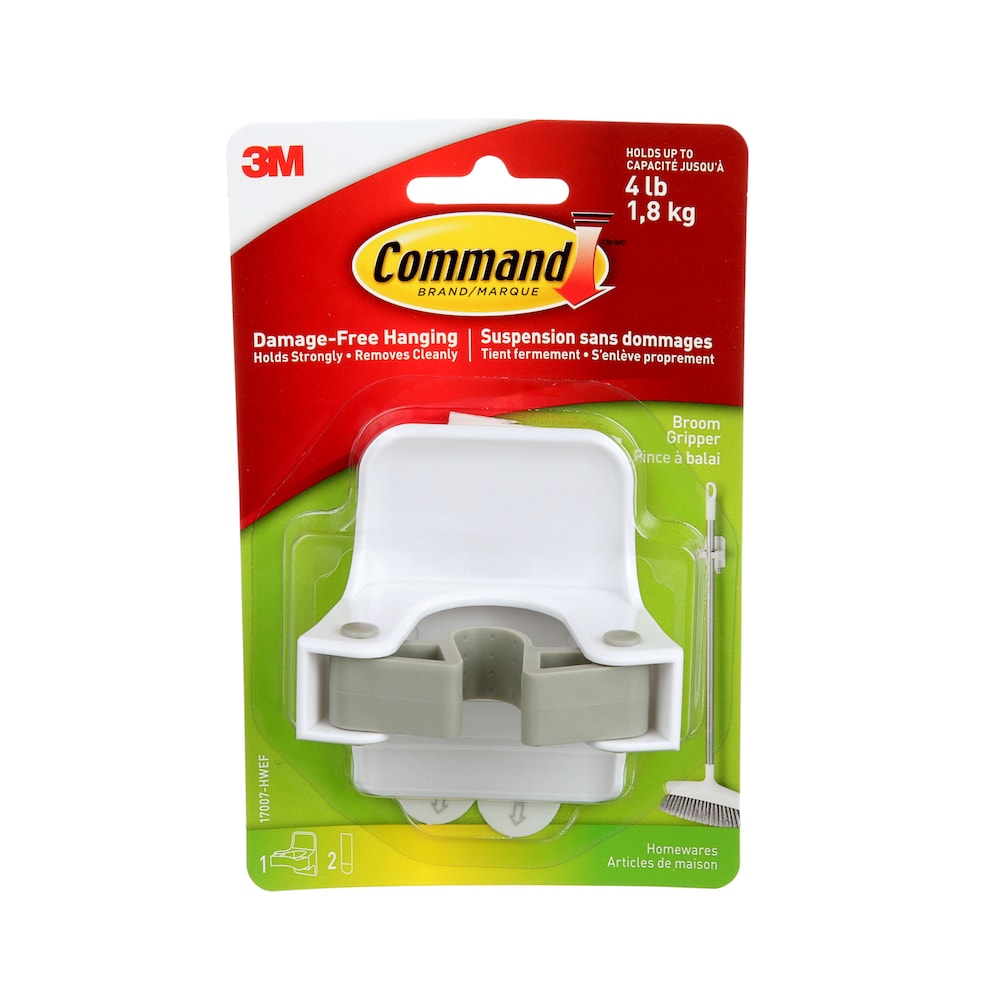 Command™ Broom Gripper 17007-EF, White, 4 lbs (1.8 kg)