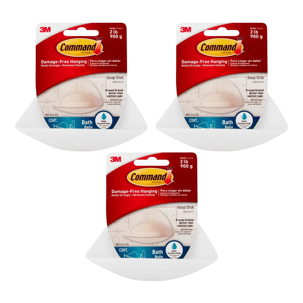Command™ Bath Soap Dish BATH14-EF, Frosted, 3 lbs (1.4 kg)
