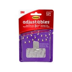 Command® Adjustables™ Repositionable Clips 17840CLR-14EF, 0.5 lb (225 g), 14 Clips, 30 Strips