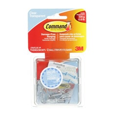 Command™ Wire Hooks 17067CLRC-VP, Clear, Small, 9 Hooks/12 Strips/Value Pack