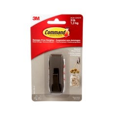 Command® Decorative Hook MR02-ORB-EF, Oil Rubbed Oil Rubbed Bronze, Medium, 1 Hook/2 Strips/Pack