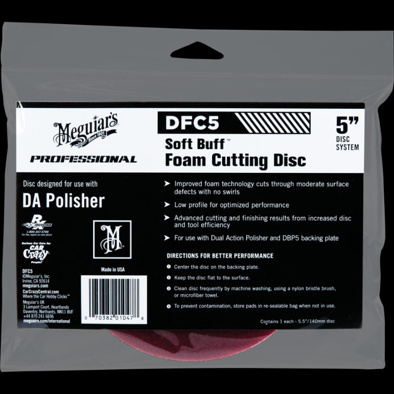 Meguiar’s® Soft Buff™ DA Foam Cutting Disc, DFC5, 5 in (12.7 cm)