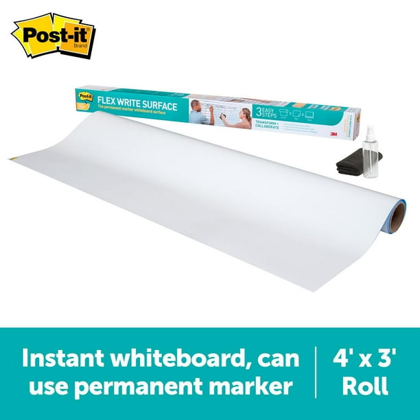 Post-it® Flex Write Surface, FWS4x3, 4 ft x 3 ft (1.22 m x .914 m), 1 per pack