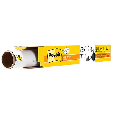 Post-it® Super Sticky Dry Erase Surface DEF50x4, 50 ft x 4 ft (15.24 m x 1.21 m), 1/Pack