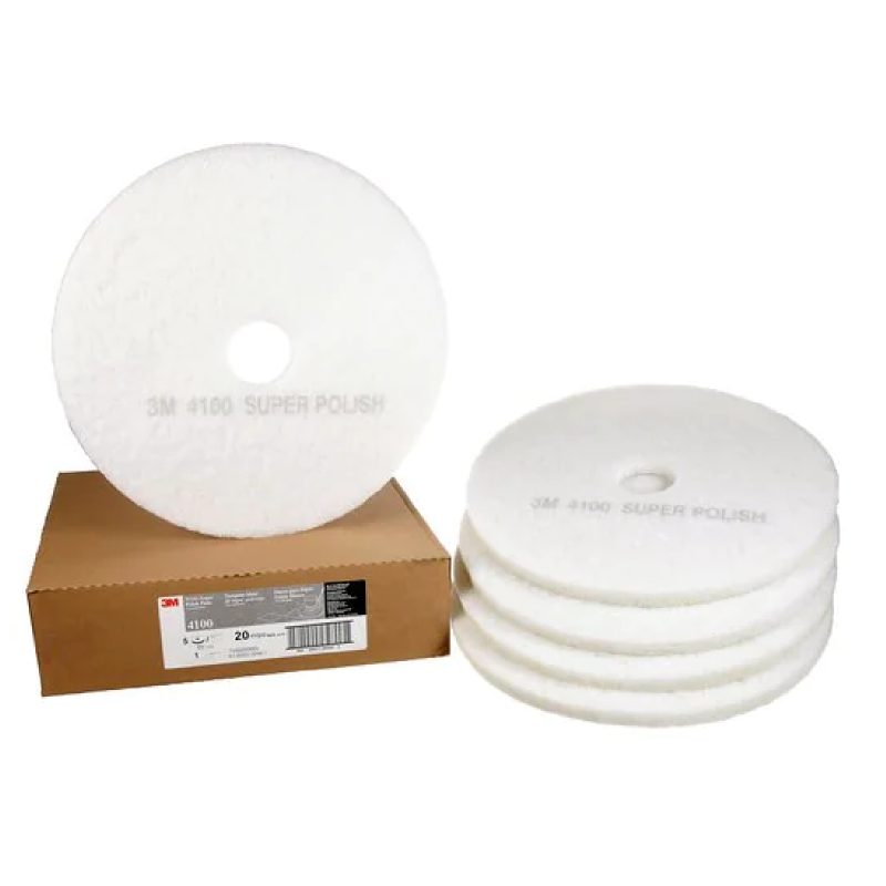 Prime Source White Polishing Pad 4100PS, 19 in (482.6 mm), Private Label