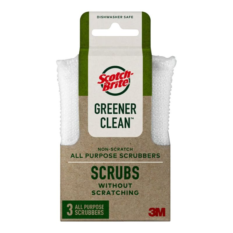Scotch-Brite® Greener Clean™ Non-Scratch Scrubbers, 3/Pack