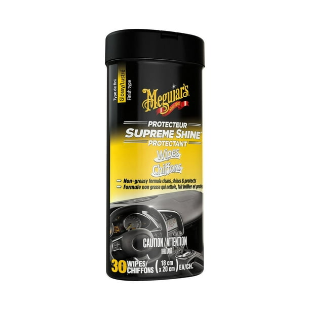 MEGUIAR'S® SUPREME SHINE™ PROTECTANT WIPES G4000C, GLOSSY FINISH, 18 CM X 20 CM (7 IN X 8 IN) , 30 WIPES/PACK, 6 PACKS/CASE