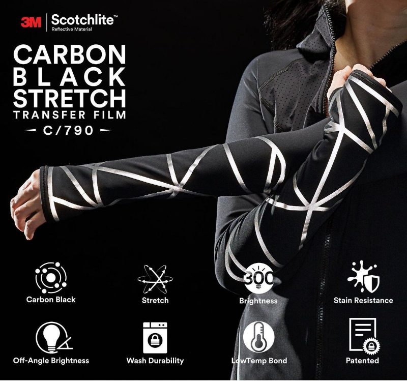 3M™ Scotchlite™ Reflective Material – C790 Carbon Black Stretch Transfer Film