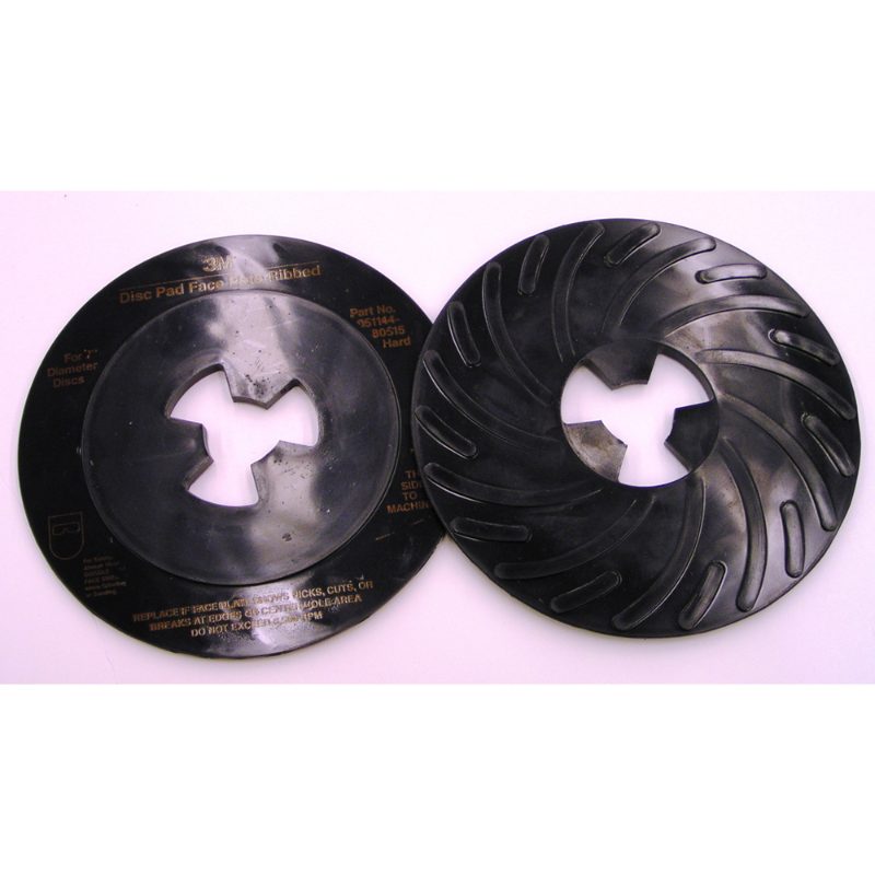 3M™ Disc Pad Face Plate Ribbed, 80515, black, 7 in (177.8 mm), hard