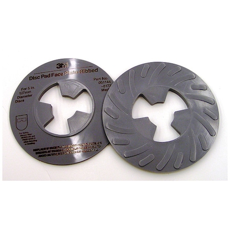 3M™ Disc Pad Face Plate Ribbed, 81734, grey, 5 in (127 mm), medium