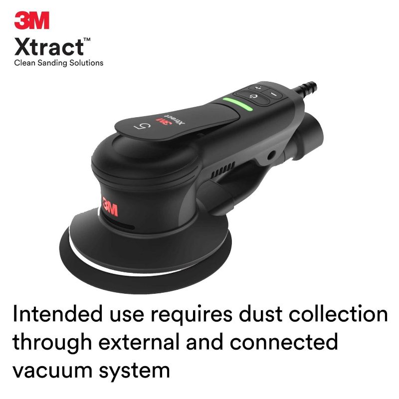 3M Xtract™ Electric Random Orbital Sander 88758, 5 in (127 mm), Central Vacuum, 3/16 in (4.8 mm) Orbit, 110V, Plug Type B, 1/Cas