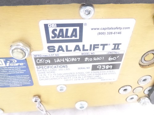 3M™ DBI-SALA® Salalift™II Replacement Cable, 60ft, 1 ea