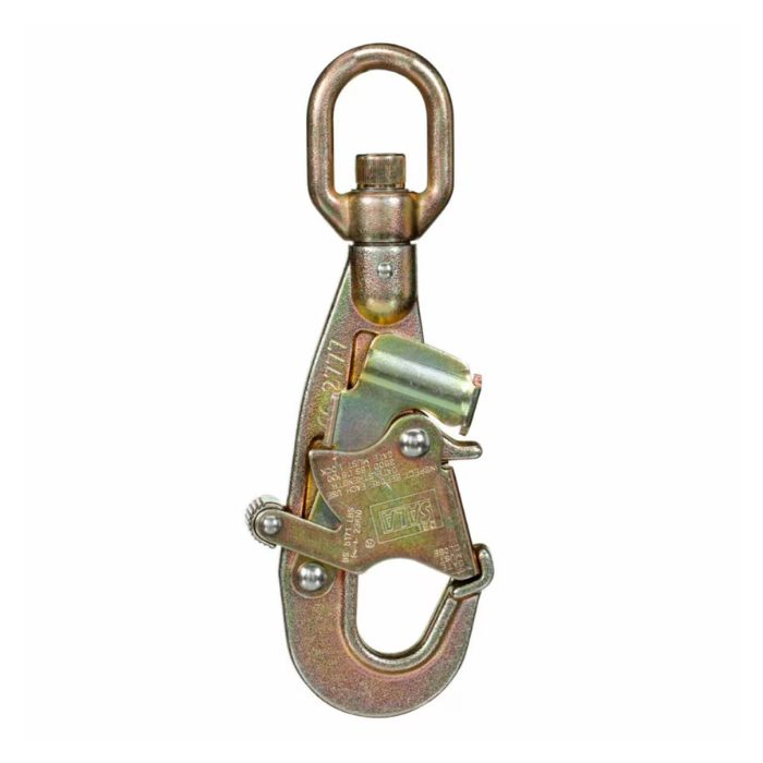 3M™ Double Locking Swiveling Snap Hook with Impact Indicator 9502194, Zinc Plated Steel, 3600 lb Gate, 0.75 in Throat