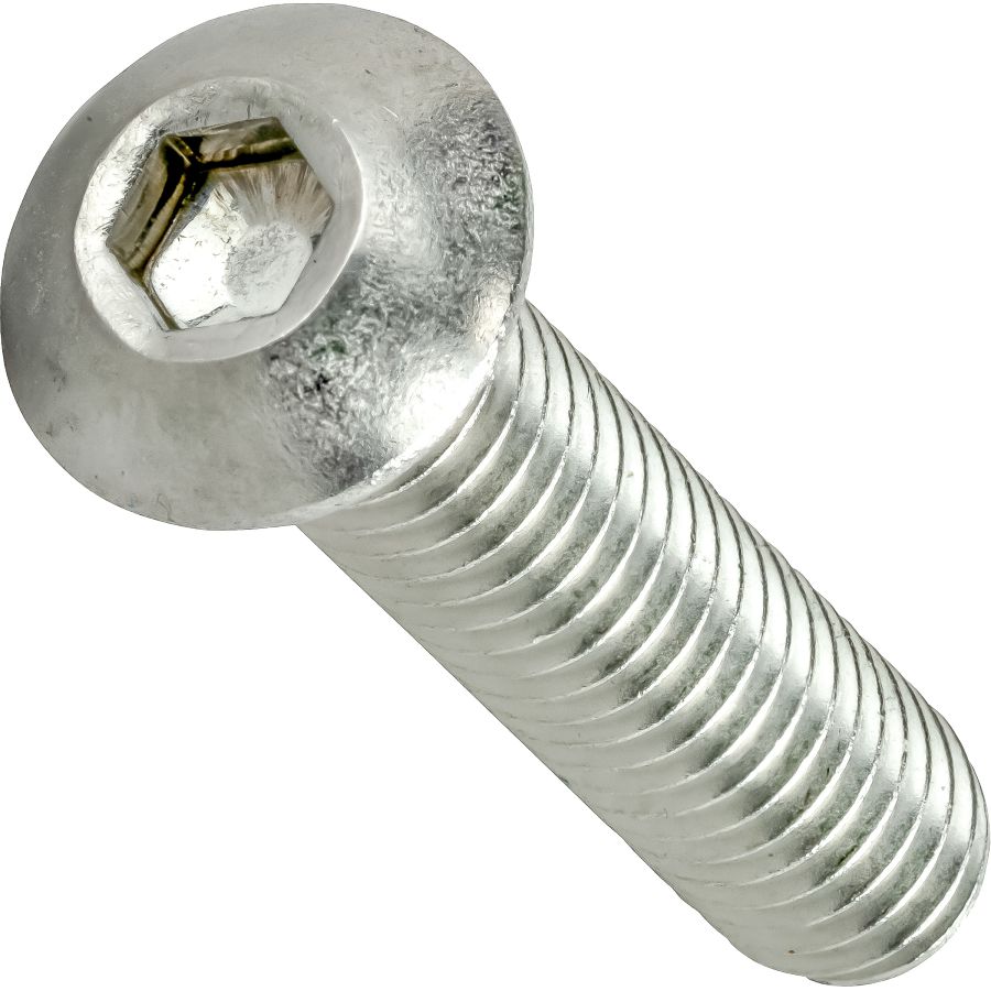 3M™ Hex Socket Button Head Cap Screw 9507113, Zinc Plated Steel, 1/4 in-20 x 0.88 in
