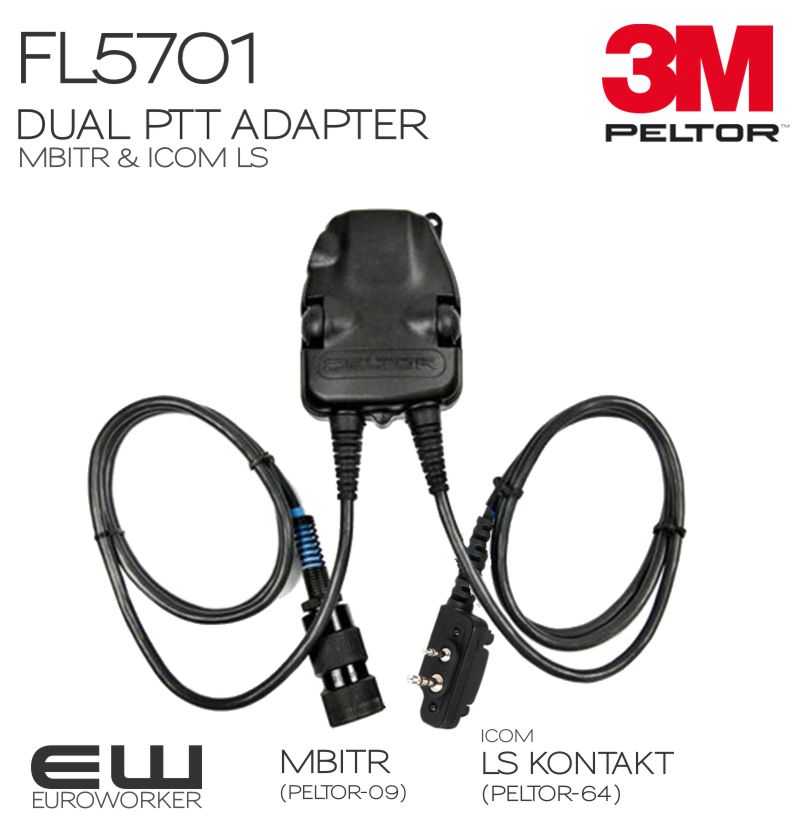 3M™ PELTOR™ Dual Adapter FL55114, for Selex and MBIT, 10 ea/Case