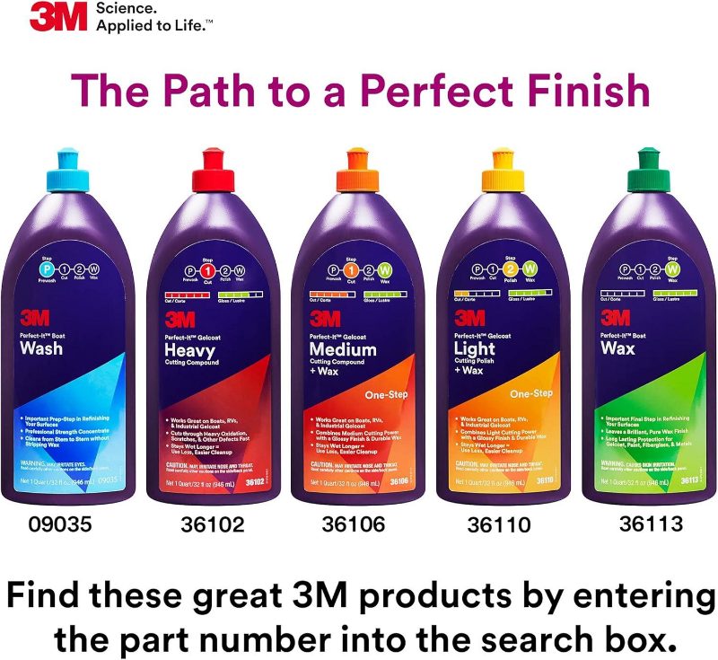 3M(TM) Perfect-It(TM) Gelcoat Light Cutting Polish + Wax – Quart