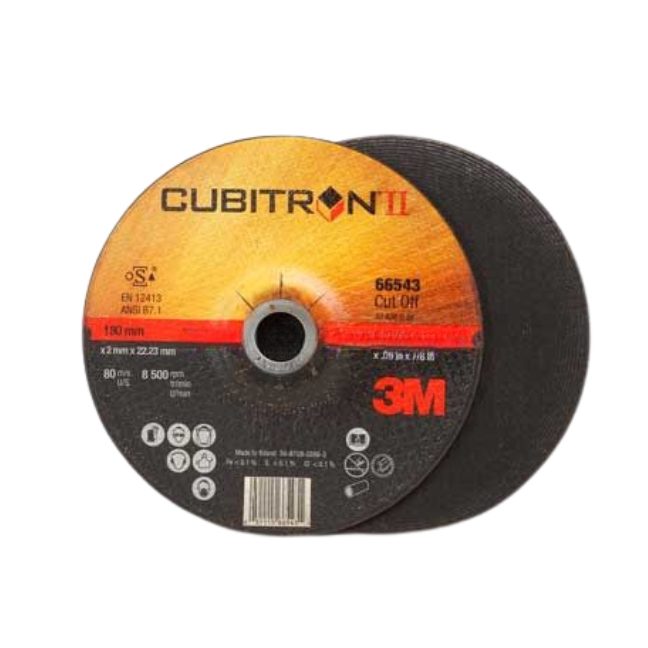 3M™ Cubitron™ II Cut-Off Wheel, 66543, T27, black, 7 in x 0.09 in x 7/8 in (17.78 cm x 2.29 mm)