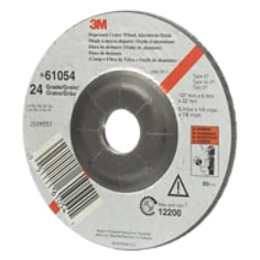 3M™ Depressed Centre Wheel, aluminum oxide, type 27, grade 24, 4 1/2 in x 1/4 in x 7/8 in