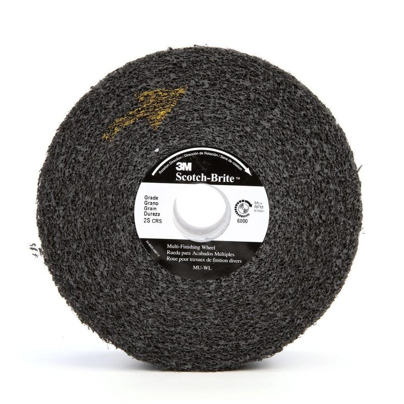 Scotch-Brite™ Multi-Finishing Wheel, MU-WL, MED, 8 in x 2 in x 3 in (20.32 cm x 5.08 cm x 7.62 cm)