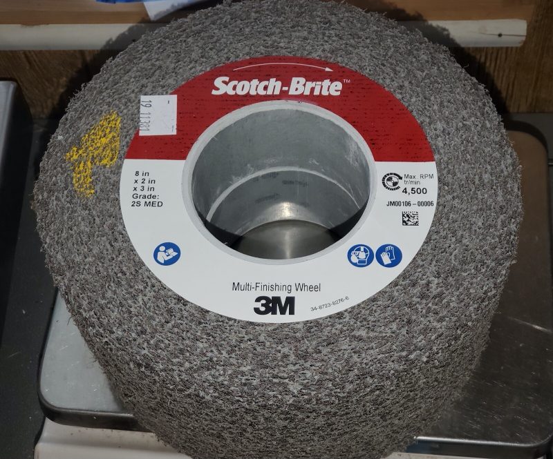 Scotch-Brite™ Multi-Finishing Wheel, 8 in x 1 in x 3 in, 2S CRS, 3 per case