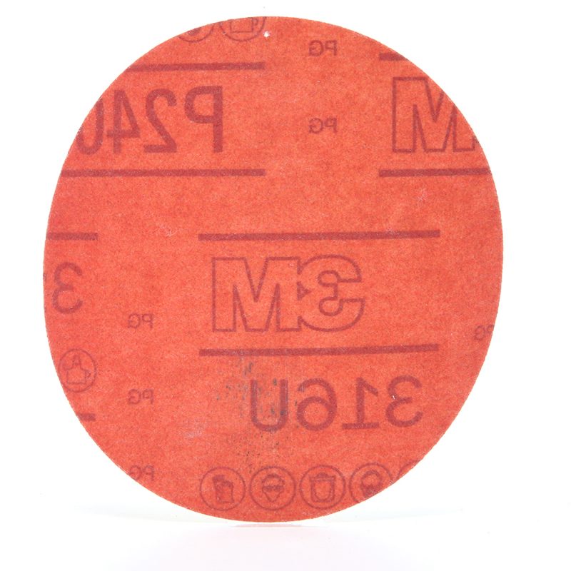 3M™ Hookit™ Red Abrasive Disc, 316U, 01296, P240, A-weight, 5 in (12.7 cm)