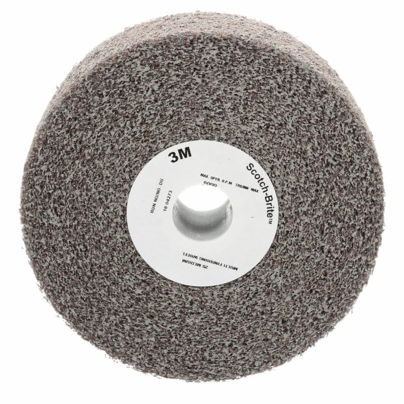 Scotch-Brite™ Multi-Finishing Wheel, MU-WL, MED, 6 in x 1 in x 1 in (15.24 cm x 2.54 cm x 2.54 cm)