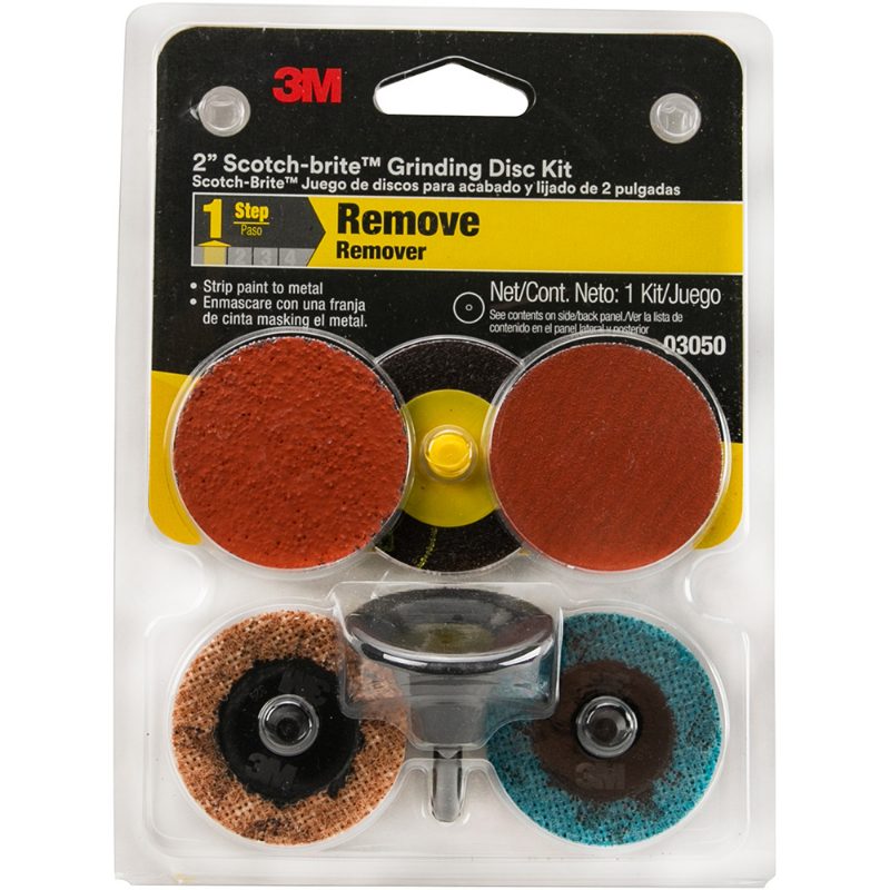 Scotch-brite™ Grinding Disc Kit 03050, 2 in, 40-80-120 Grit, 6/Case
