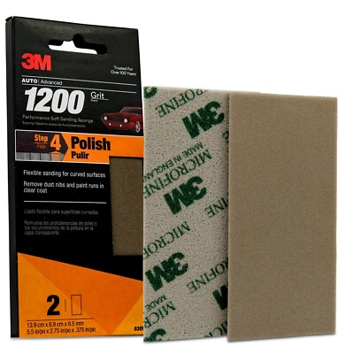 3M™ Soft Sanding Sponge 03090, 1200 Grit, 12 Packs/Case