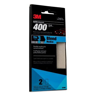 3M™ Soft Sanding Sponge 03088, 400 Grit, 12 Packs/Case