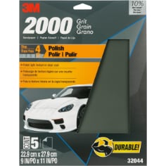 3M™ Wetordry™ Sandpaper 32044, 9 x 11 in, 2000 Grit, 5 Sheets/Pack, 20 Packs/Case