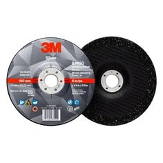 3M™ Silver Depressed Center Grinding Wheel, 87450, T27, black, 6 in x 1/4 in x 7/8 in (15.24 cm x 6.35 mm)