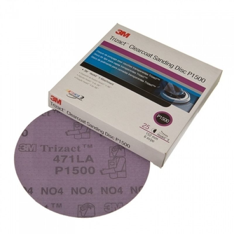 3M™ Trizact™ Hookit™ Clear Coat Sanding Disc, 471, 02094, P1500, 3 in (7.62 cm)