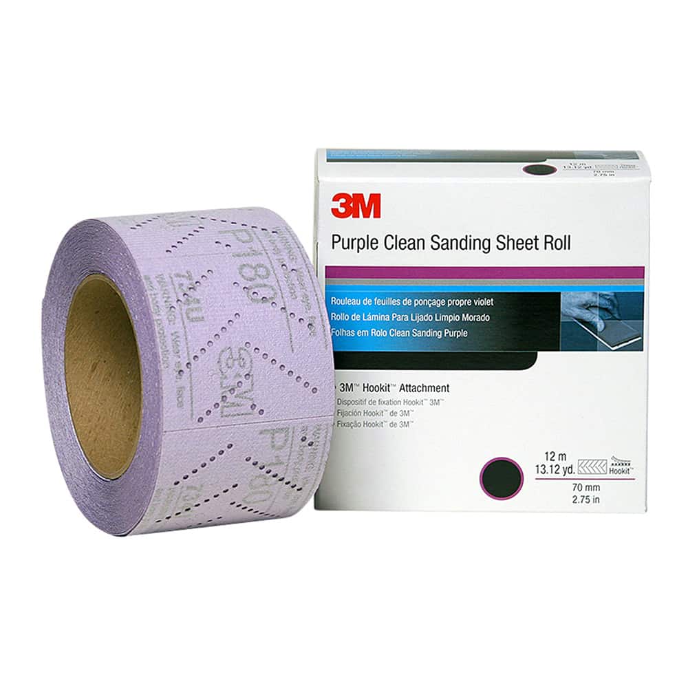 3M™ Purple Clean Sanding Sheet Roll, 334U, with 3M™ Hookit™ Attachment System, 30701, P600, 2 2/3 in x 39.3 ft (6.9 cm x 12 m)