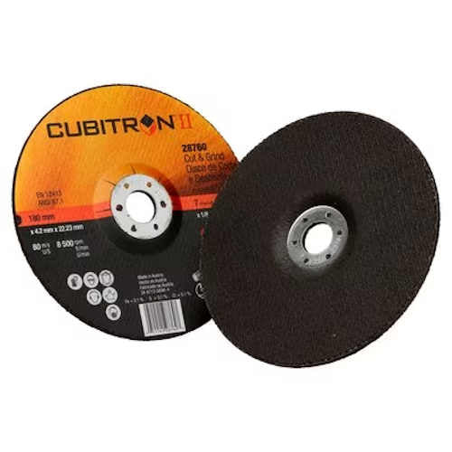 3M™ Cubitron™ II Cut and Grind Wheel, 28760, T27, black, 7 in x 1/8 in x 7/8 in (17.78 cm x 3.18 mm)