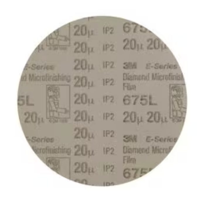 3M™ Hookit™ Diamond Microfinishing Film Disc, 675L, grade 20 micron, 4 in x 1/2 in (101.6 mm x 12.7 mm)