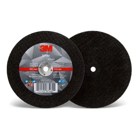 3M™ Silver Cut-Off Wheel, 87460, T1, black, 4 in x 0.04 in x 1/4"-28 (10.16 cm x 1.02 mm)