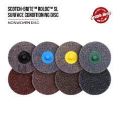 Scotch-Brite™ Roloc™ SL Surface Conditioning Disc, A CRS, 1 in x NH (2.54 cm x NH)
