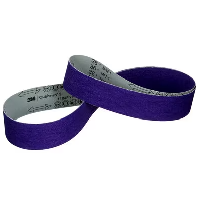 3M™ Cubitron™ 3 Cloth Belt 1184F, 36+ YF-weight, 3 in x 132 in (76.2 mm x 3352.8 mm), Film-lok, Single-flex, 25 ea/Case