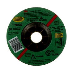 3M™ Green Corps™ Cutting/Grinding Wheel, PN20220, 5 in x 1/8 in x 7/8 in 36, 20 per inner 40 per case